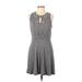 Candie's Casual Dress - Fit & Flare: Gray Marled Dresses - Women's Size Large