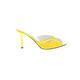 Versani Mule/Clog: Slip-on Stilleto Cocktail Party Yellow Print Shoes - Women's Size 7 1/2 - Open Toe