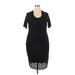 Slinky Brand Casual Dress - Sheath: Black Graphic Dresses - Women's Size 2X