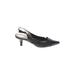Adrienne Vittadini Heels: Pumps Kitten Heel Cocktail Party Black Print Shoes - Women's Size 7 1/2 - Pointed Toe