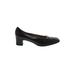 Salvatore Ferragamo Heels: Slip-on Chunky Heel Classic Black Print Shoes - Women's Size 7 - Round Toe