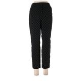 Liz Claiborne Career Khaki Pant: Black Polka Dots Bottoms - Women's Size 10 Tall