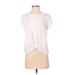 Athleta Active T-Shirt: White Solid Activewear - Women's Size Small