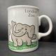 Vintage London Zoo Elephant Scene ceramic mug Purbeck Ceramics Ltd Swanage England