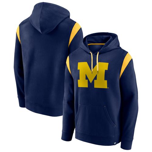 Navy Michigan Wolverines Gym Rat Pullover-Hoodie mit Fanatics-Logo für Herren