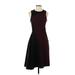 Parker Casual Dress - A-Line Crew Neck Sleeveless: Burgundy Color Block Dresses - Women's Size X-Small