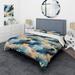 Designart "Dreamy Curved Waves Mirage" Orange Modern Bed Cover Set With 2 Shams