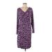 Cocktail Dress - Sheath V-Neck 3/4 sleeves: Purple Dresses - Women's Size Medium