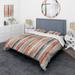 Designart "Farmhouse Planks Pink Striped Pattern I" Modern Bedding Cover Set With 2 Shams