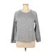 Splendid Pullover Sweater: Gray Print Tops - Women's Size X-Large