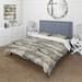 Designart "Rustic Farmhouse Weathered Planks III" Abstract Bed Cover Set With 2 Shams