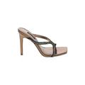 Nine West Heels: Slip-on Stiletto Glamorous Tan Solid Shoes - Women's Size 7 - Open Toe