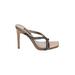 Nine West Heels: Slide Stilleto Cocktail Party Tan Print Shoes - Women's Size 7 - Open Toe