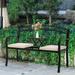 AVAWING Outdoor Steel Garden Bench Porch Path Chair Loveseat Furniture for Park Yard