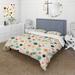 Designart "Blue And Beige Funky Polka Dot Delights" Blue Abstract Bedding Set With Shams