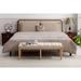 Modern Beige Tufted Upholstered Ottoman Bench, Velvet Dining Bench Footrest Stool Accent Bench for Bedroom & Entryway