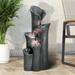 28.7-in H Outdoor Water Fountain, 5-Tier Concrete Cascading Waterfall