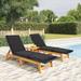 vidaXL 3 Piece Patio Lounge Set Poly Rattan&Solid Wood Acacia - 78.7" x 21.3" x 34.3"