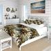 Designart "Coconut Grove Tropical Pattern I" Beige Floral Bedding Set With Shams