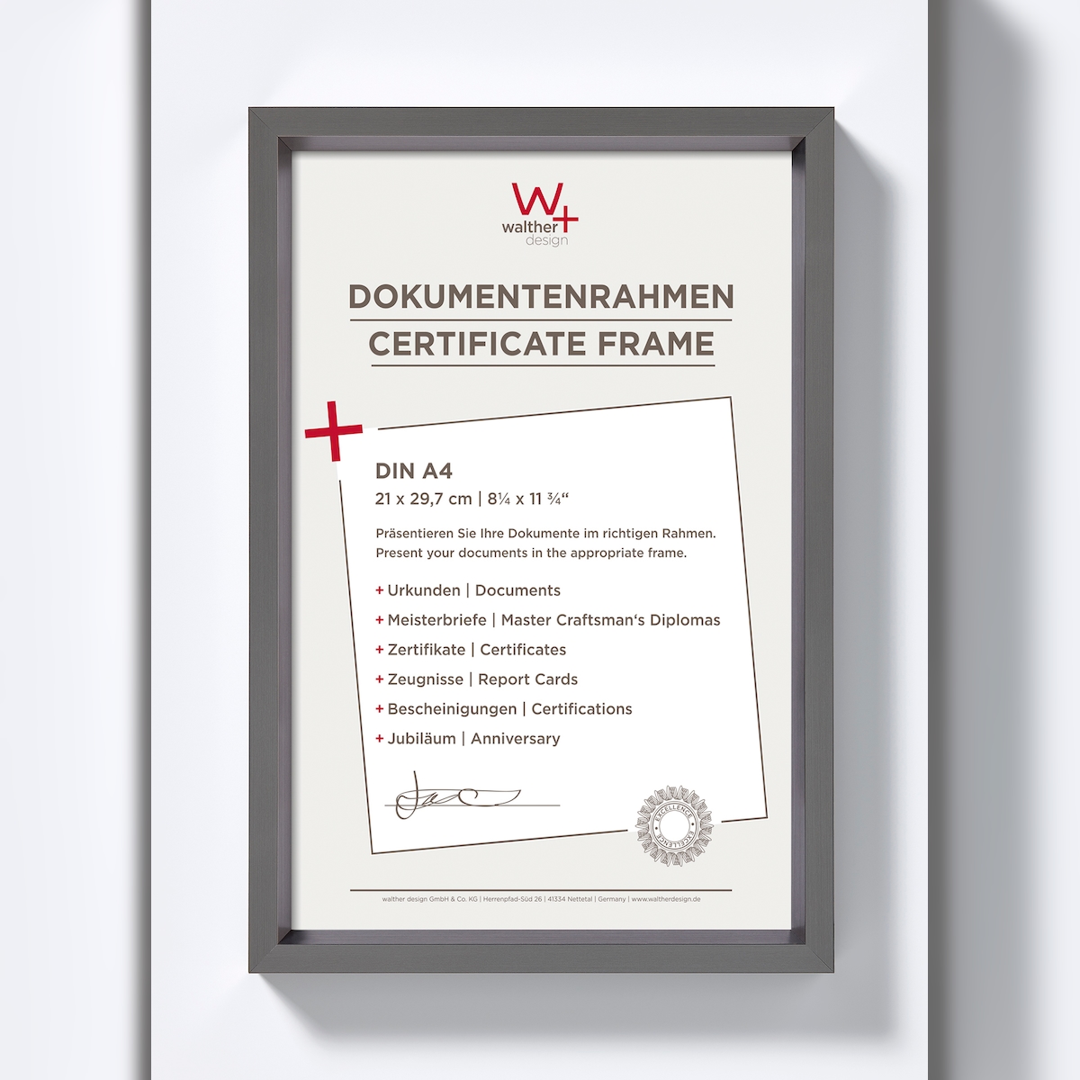 Steel Style Kunststoff Bilderrahmen 21x29,7 cm (DIN A4) STAHL Image