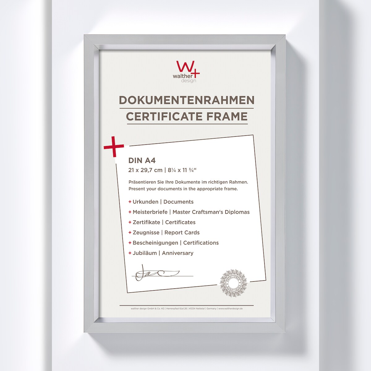 Steel Style Kunststoff Bilderrahmen 21x29,7 cm (DIN A4) SILBER Image