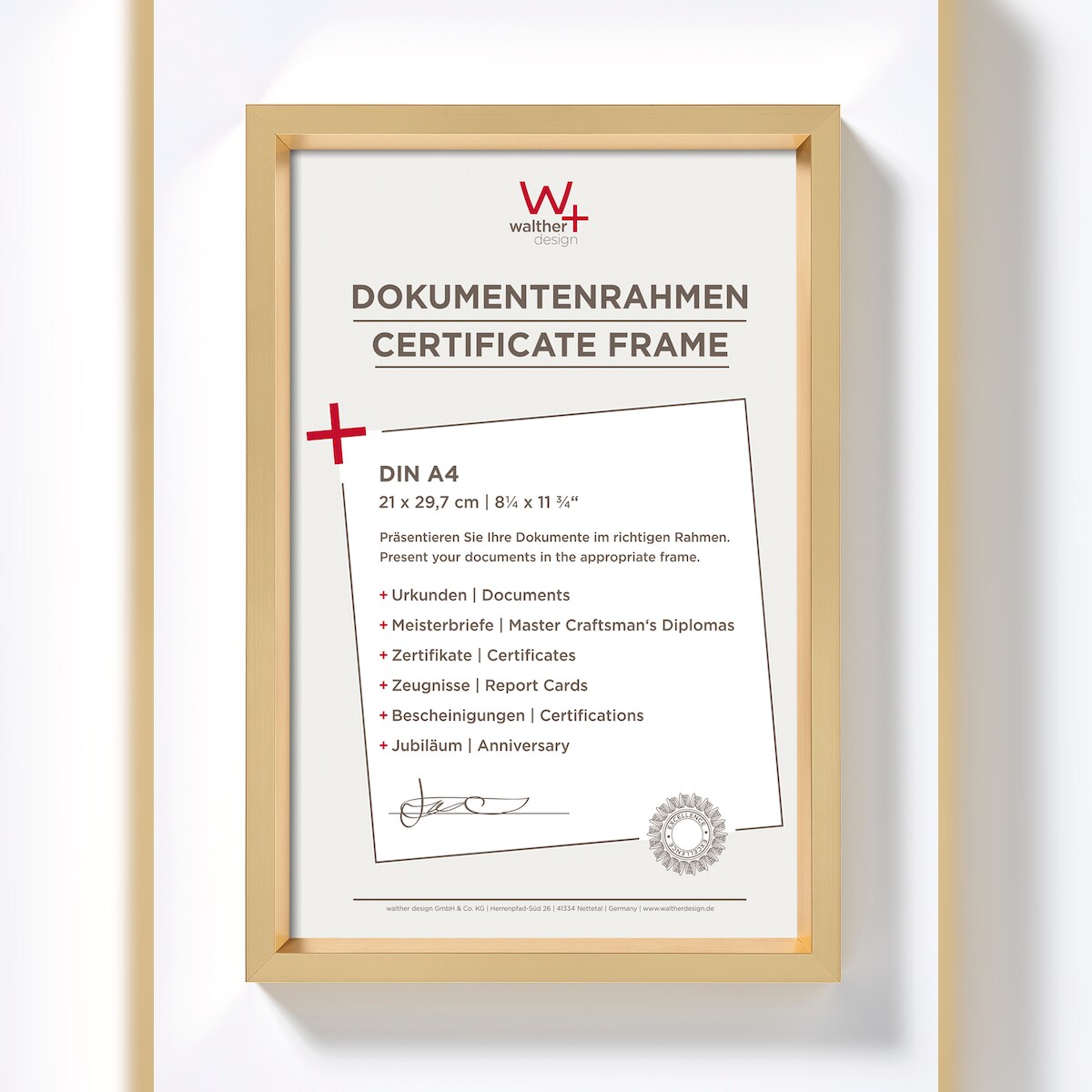 Steel Style Kunststoff Bilderrahmen 21x29,7 cm (DIN A4) GOLD Image