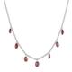 'Sterling Silver Charm Necklace with 7-Carat Garnet Jewels'
