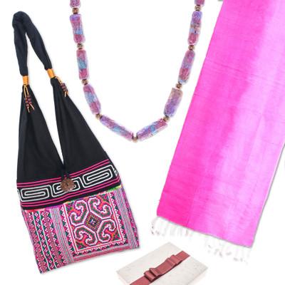 'Cotton Bag Silk Scarf Eco-Friendly Necklace Curat...