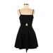 Oh My Love London Casual Dress - A-Line Square Sleeveless: Black Print Dresses - Women's Size Small