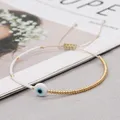 Go2BoHo-Bracelet Mauvais Œil en Or et Blanc pour Femme Bijou Simple Délicat avec Corde Réglable