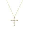 Women's Neutrals / Gold / White Opal And Sparkle Cross Pendant Necklace Gold Latelita