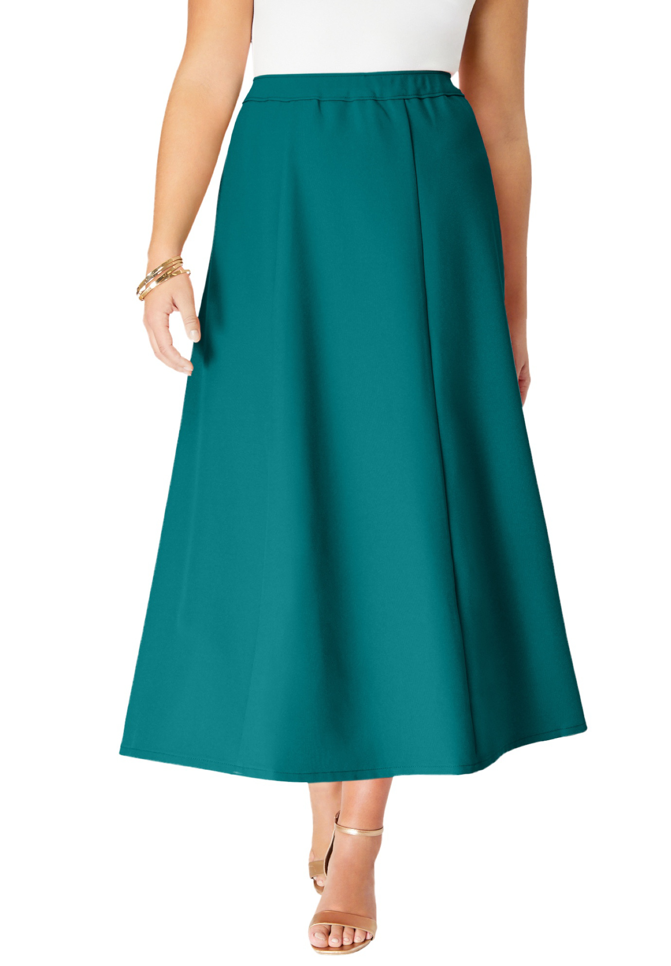 Plus Size Women's Plus Size Bend Over® A Line Skirt by Roaman's in Tropical Teal (Size 30 W)