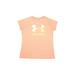 Under Armour Active T-Shirt: Orange Graphic Sporting & Activewear - Kids Girl's Size Large