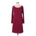 Moda International Casual Dress - Sheath Scoop Neck 3/4 sleeves: Burgundy Print Dresses - Women's Size Medium