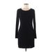 Lulus Casual Dress - Sheath Scoop Neck Long sleeves: Black Print Dresses - Women's Size Large