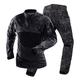 KINROCO Men's Tactical Suit Combat Shirt and Pants Set Long Sleeve Ripstop Airsoft Clothing Woodland Hunting Military Uniform(Size:S,Color:Black Python)
