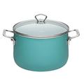 Riess, 0705-110, Meat Pot with Glass lid 24, Nouvelle - Nature Green Extra Strong, Diameter 24 cm, Height 23.5 cm, Capacity 6.5 litres, Enamel, Green, Induction