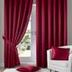 Tony's Textiles Madison Red Tape Top Curtains 90" Wide x 90" Drop