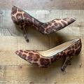 Nine West Shoes | Nine West Faux Fur Animal Print Pointy Toe High Heel Stiletto Shoe Size 9.5 | Color: Black/Brown | Size: 9.5