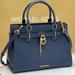 Michael Kors Bags | Michael Kors Hamilton Medium Satchel Shoulder Crossbody Bag Navy Color | Color: Blue/Gold | Size: Medium