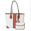 Michael Kors Bags | Michael Kors Eva Large Signature Logo Stripe Tote Bag | Color: Gold | Size: Os