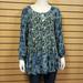 Free People Dresses | Free People Lucky Loosey Floral Print Tunic Dress Size Small | Color: Blue/Green | Size: S