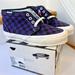 Vans Shoes | Nwt Vans Vault Chukka Lx Mid Rise In Checkerboard Canvas Purple Midrise Sneakers | Color: Black/Purple | Size: 6