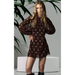 Zara Dresses | Nwt - Zara Batwing Mini Geometric Print Dress Size: Xs | Color: Black/Red | Size: Xs