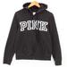 Pink Victoria's Secret Tops | Pink By Victoria's Secret Hoodie Sweatshirt Women's Black Full Zip Logo Size M | Color: Black | Size: M