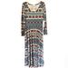 Lularoe Dresses | Nwt Lularoe Ryane Long Sleeve Maxi Dress With Southwestern Pattern Design Size M | Color: Blue/Red | Size: M