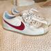 Nike Shoes | Nike Women’s Cortez Sneakers In White With Red Textured Swoosh | Color: Red/White | Size: 9.5