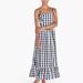 J. Crew Dresses | Nwt J. Crew Stretch Cotton Gingham Maxi Dress Navy & White Sz Xl | Color: Blue/White | Size: Xl