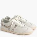 J. Crew Shoes | J.Crew Gola Bullet White Leather Safari Cheetah Pony Hair Trainer Sneaker Sz 9 | Color: Tan/White | Size: 9