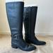 Nine West Shoes | Nine West Navy Leather Riding Boots Size 7.5 | Color: Blue | Size: 7.5
